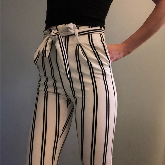 Striped trouser pants - white - Picture 4 of 6
